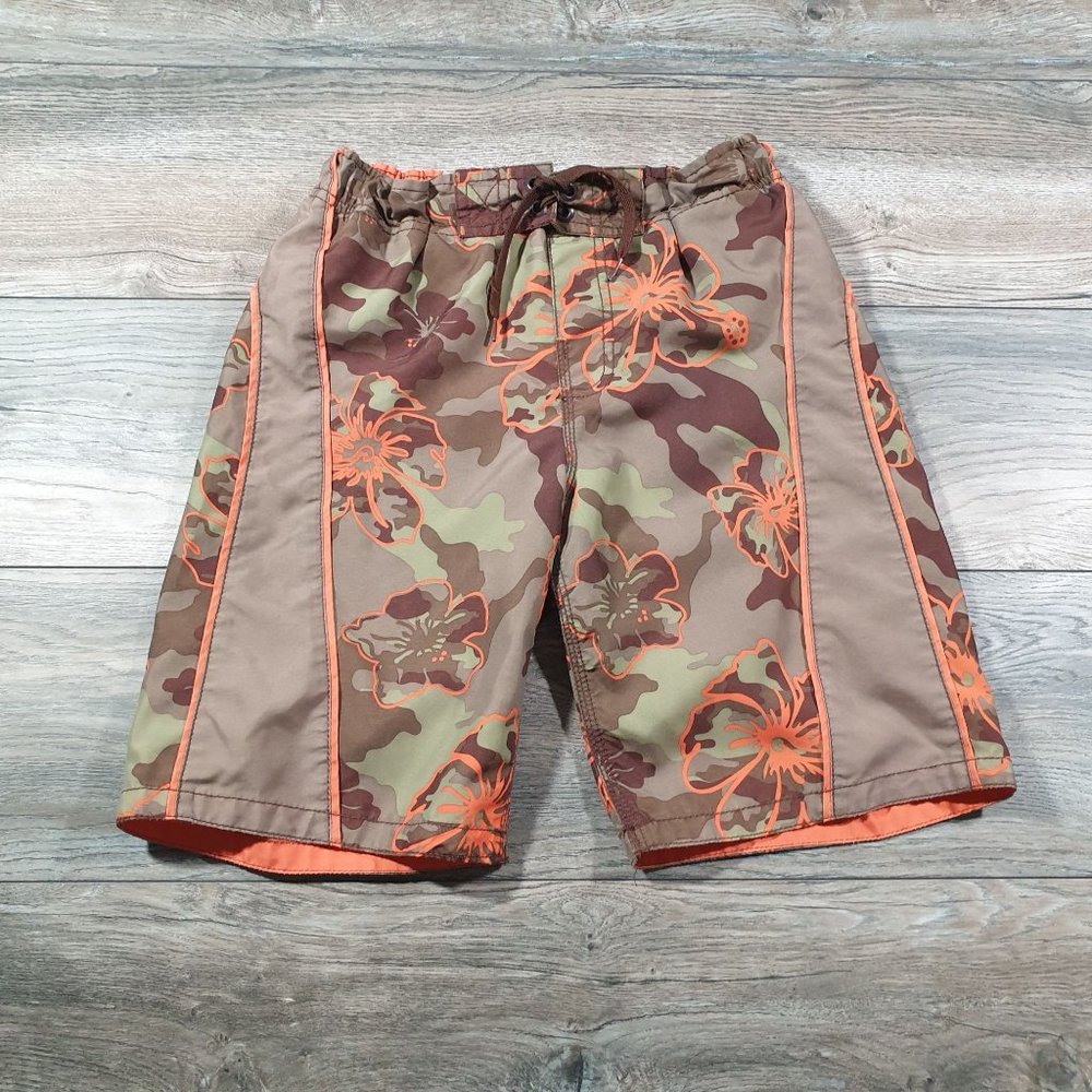 Mossimo Boys 8 to 10 Medium Swim Trunks Waist 36 Hawaiian Floral Vacation Pool L